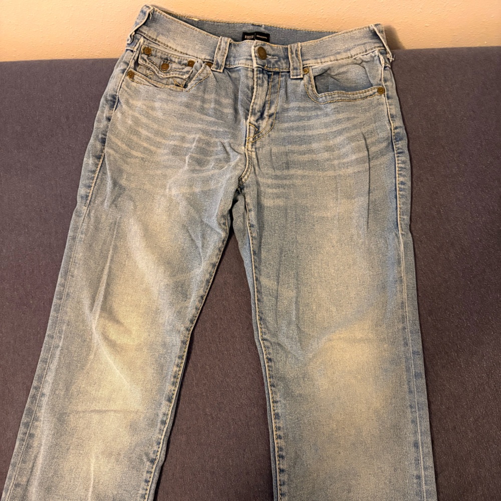 True Religion Light Wash Straight Jeans